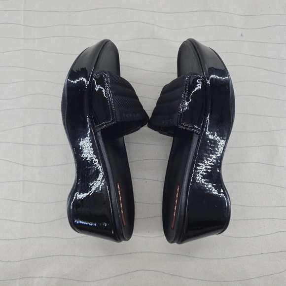 Prada Womens Sport Slides Black Platforms Shoes Vintage Y2K Size EU 37.5 - Picture 11 of 15